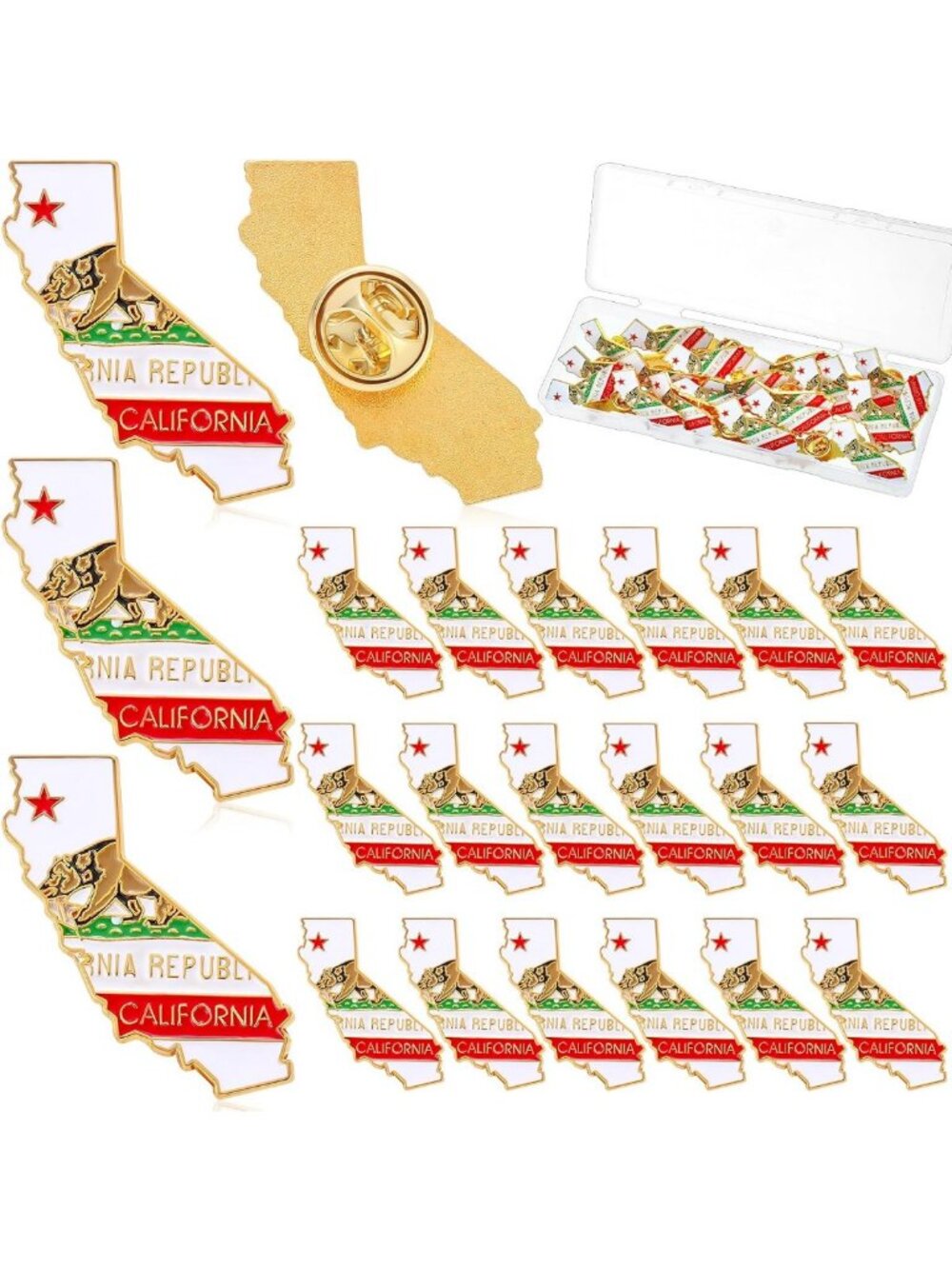 25 Pcs USA State Lapel Pins Set - Texas, California, Florida & More - Travel